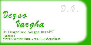 dezso vargha business card